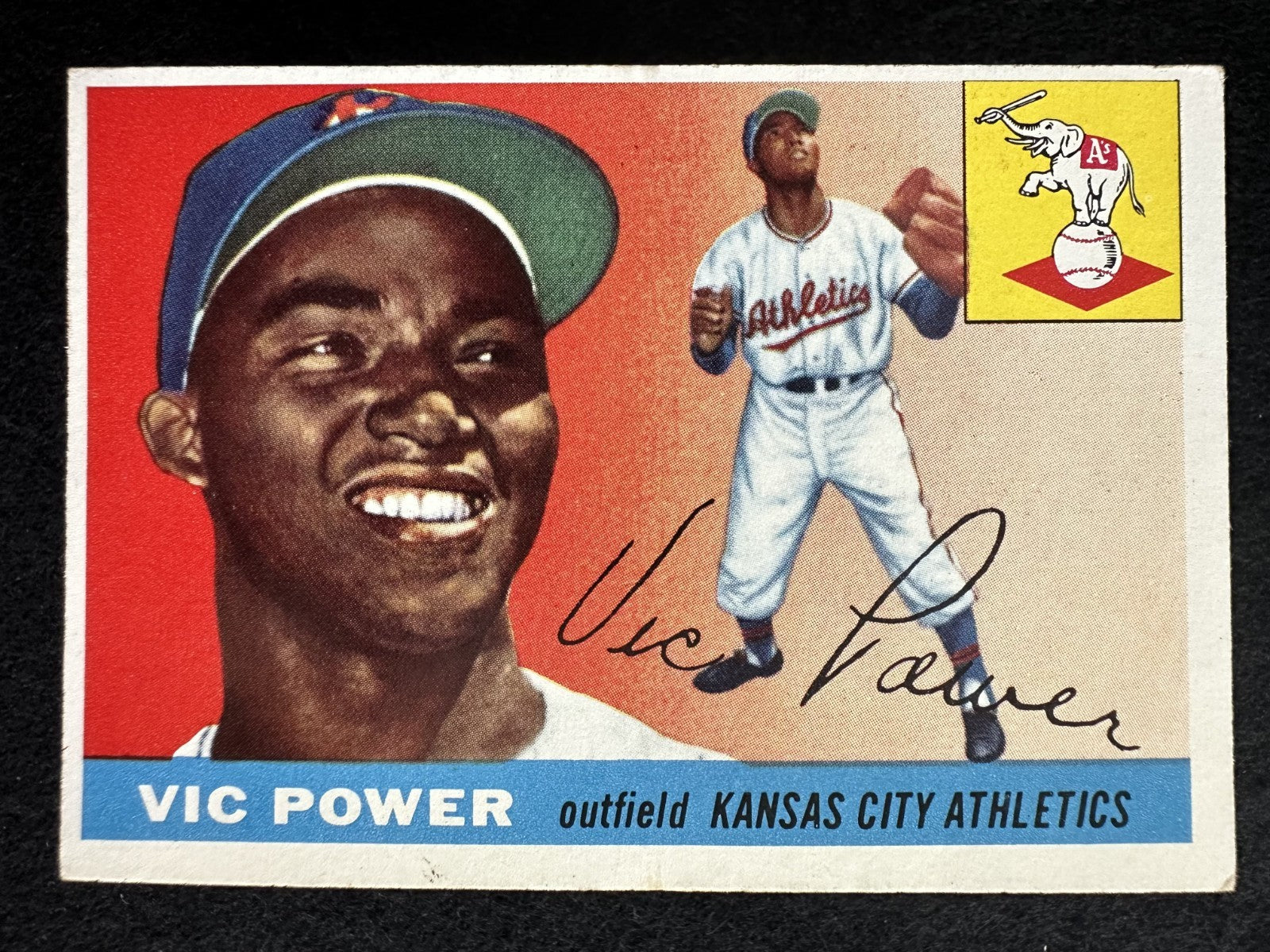 1955 Topps Vic Power (#30) EX All-Star 1B, Athletics/Indians ^GRUMPYBUCK^