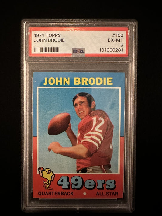 1971 Topps John Brodie (#100) PSA 6 Pro Bowler, MVP ^GRUMPYBUCK^