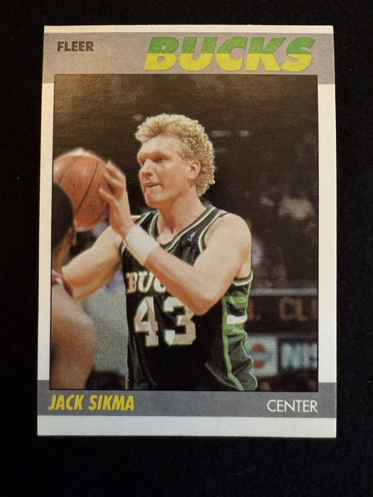1987-88 Fleer Jack Sikma (#100) NM HOFer, Sonics Center ^GRUMPYBUCK^