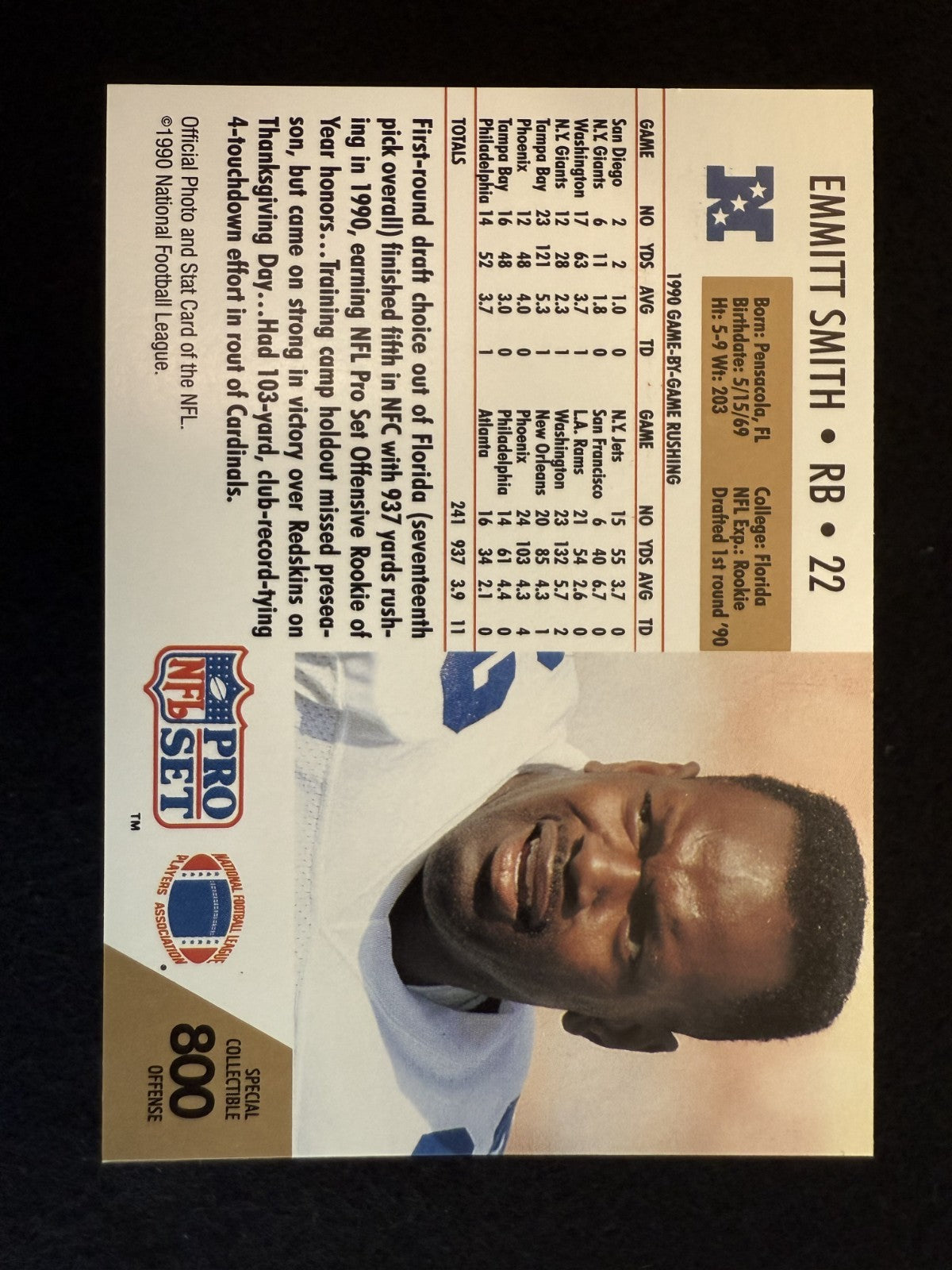 1991 Pro Set Award Winner Emmitt Smith (#1) NM Offensive ROY ^GRUMPYBUCK^