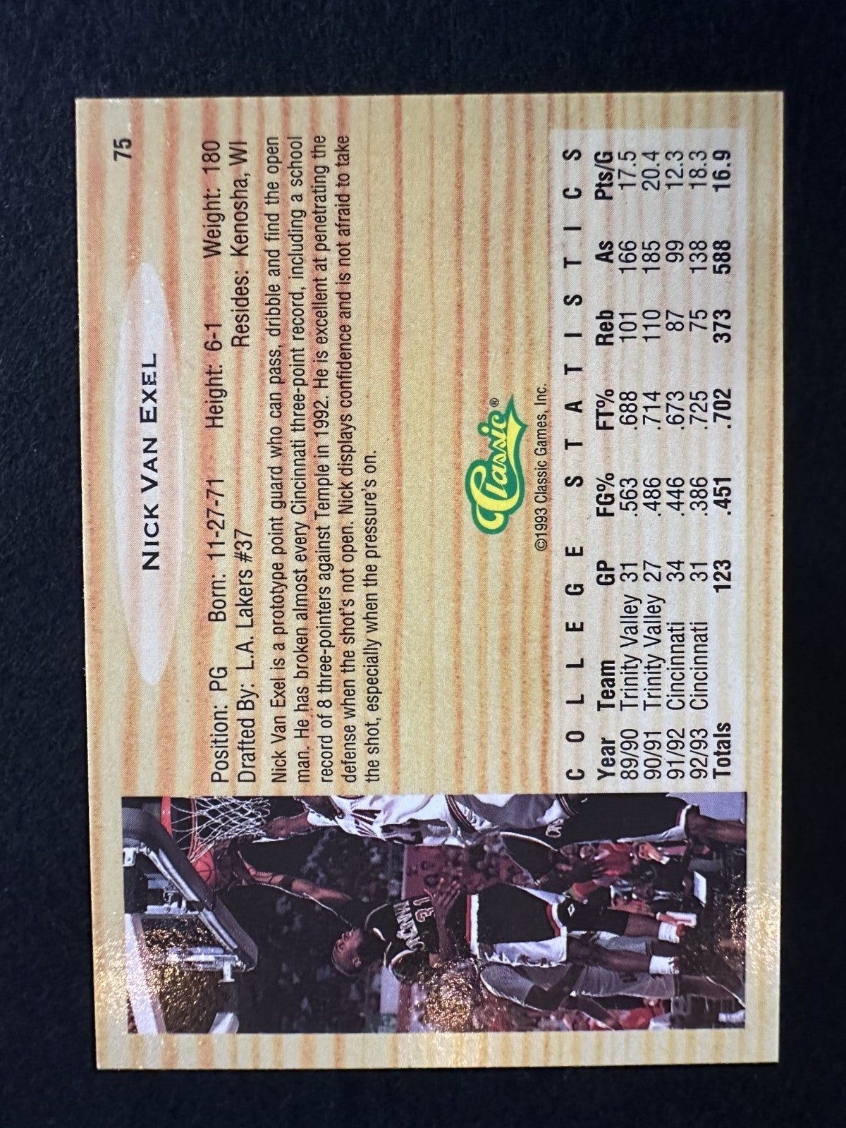 1993-94 Classic Draft Picks Nick Van Exel (#75) NM Rookie Card ^GRUMPYBUCK^