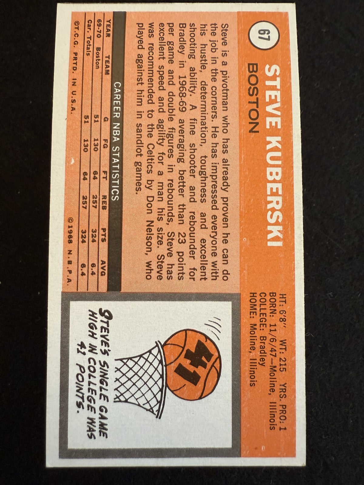 1970-71 Topps Steve Kuberski (#67) EX Rookie Card ^GRUMPYBUCK^