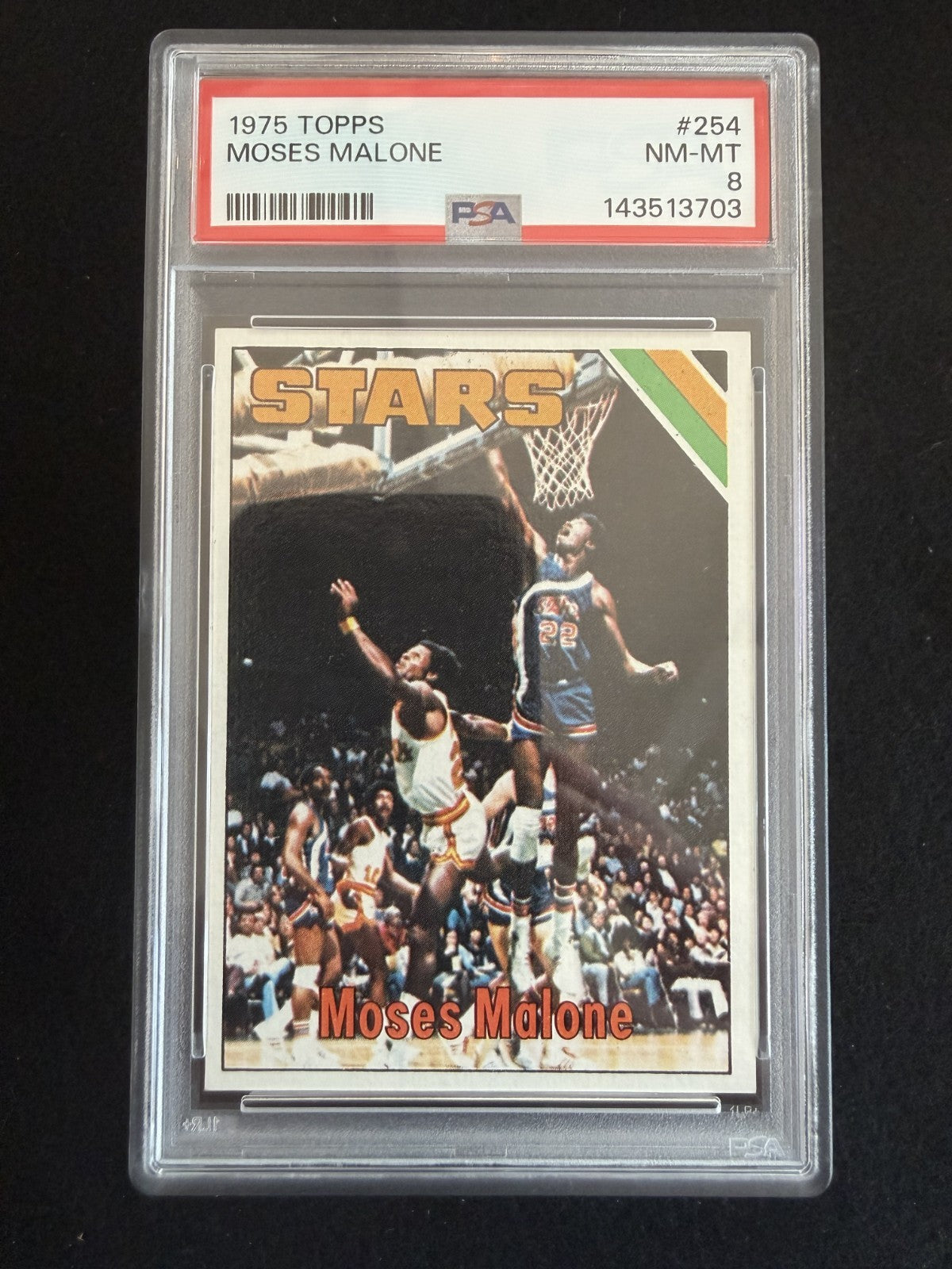 1975-76 Topps Moses Malone (#254) PSA 8 Brand-New Slab, Rookie Card ^GRUMPYBUCK^