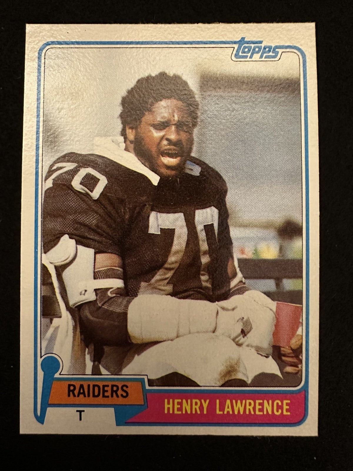 1981 Topps Henry Lawrence (#382) NM Rookie Card, Raiders OT ^GRUMPYBUCK^