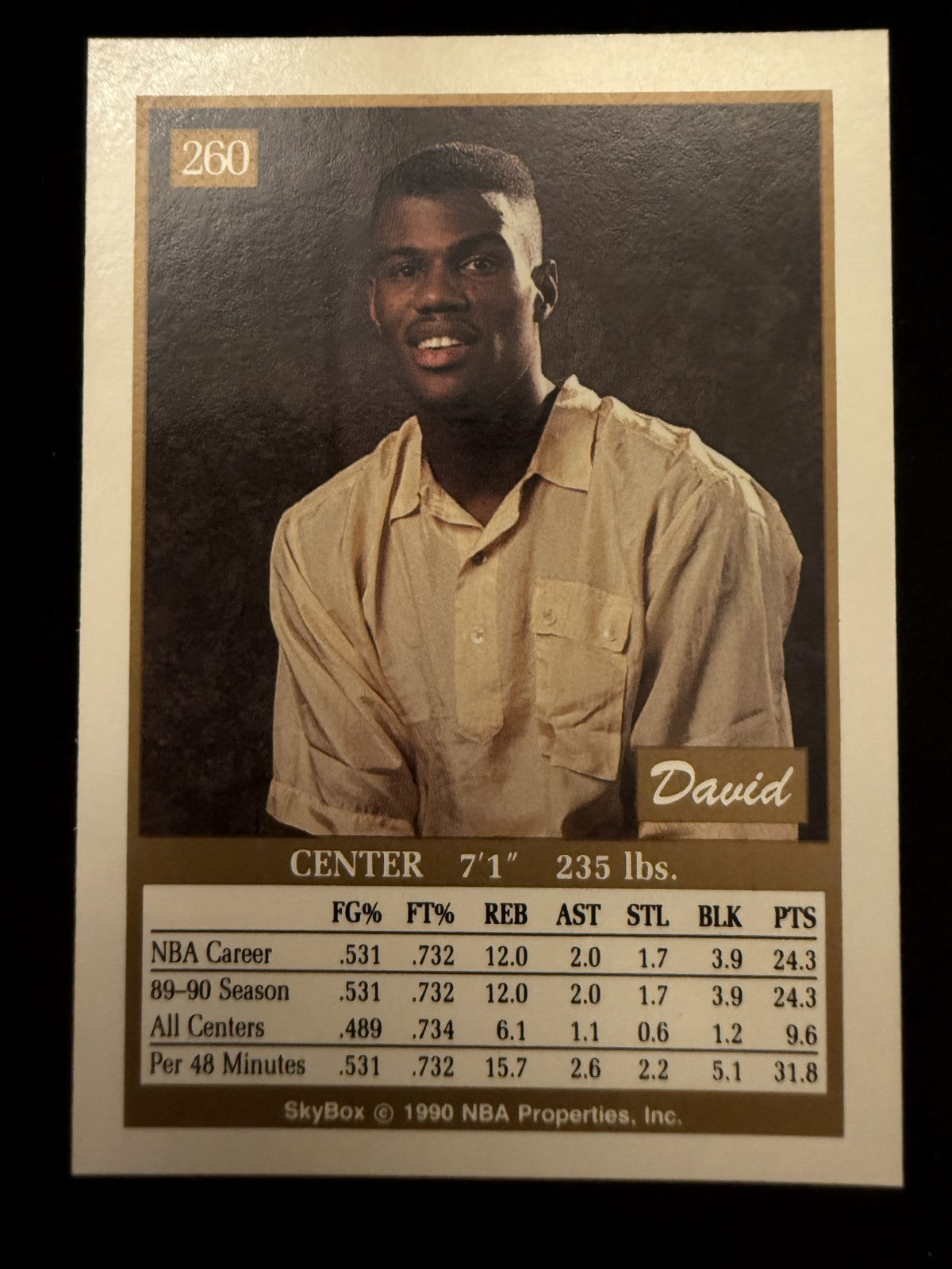 1990–91 SkyBox David Robinson (#260) NM HOFer, The Admiral ^GRUMPYBUCK^