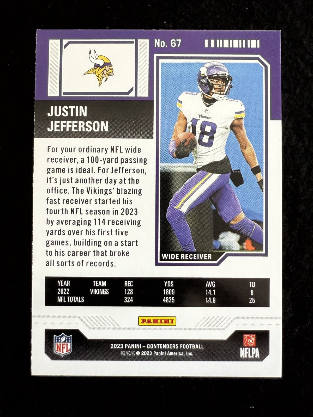 2023 Panini Contenders Season Ticket Justin Jefferson (#67) MINT ^GRUMPYBUCK^