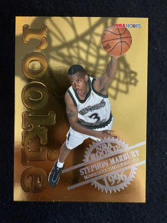 1996–97 NBA Hoops Stephon Marbury (#17) NM Rookie Card, Gold Insert ^GRUMPYBUCK^