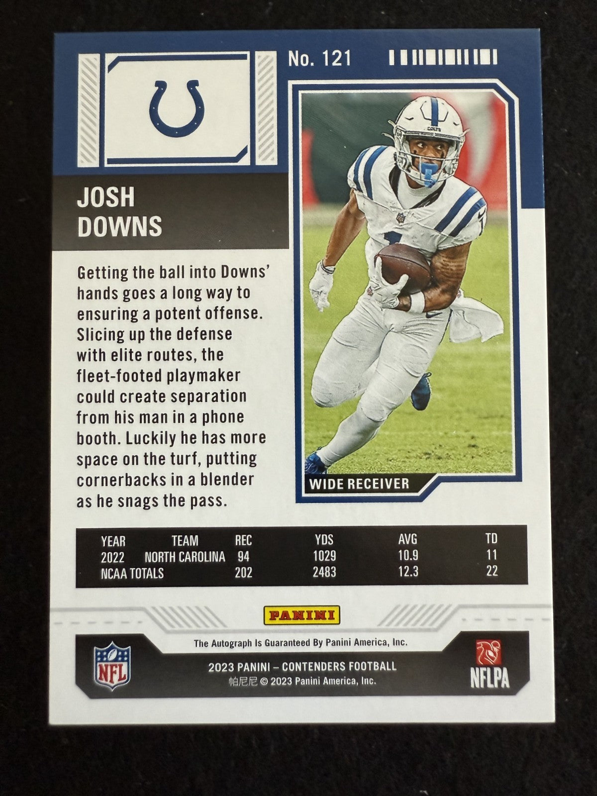 2023 Panini Contenders Josh Downs (#121) MINT Rookie Auto ^GRUMPYBUCK^