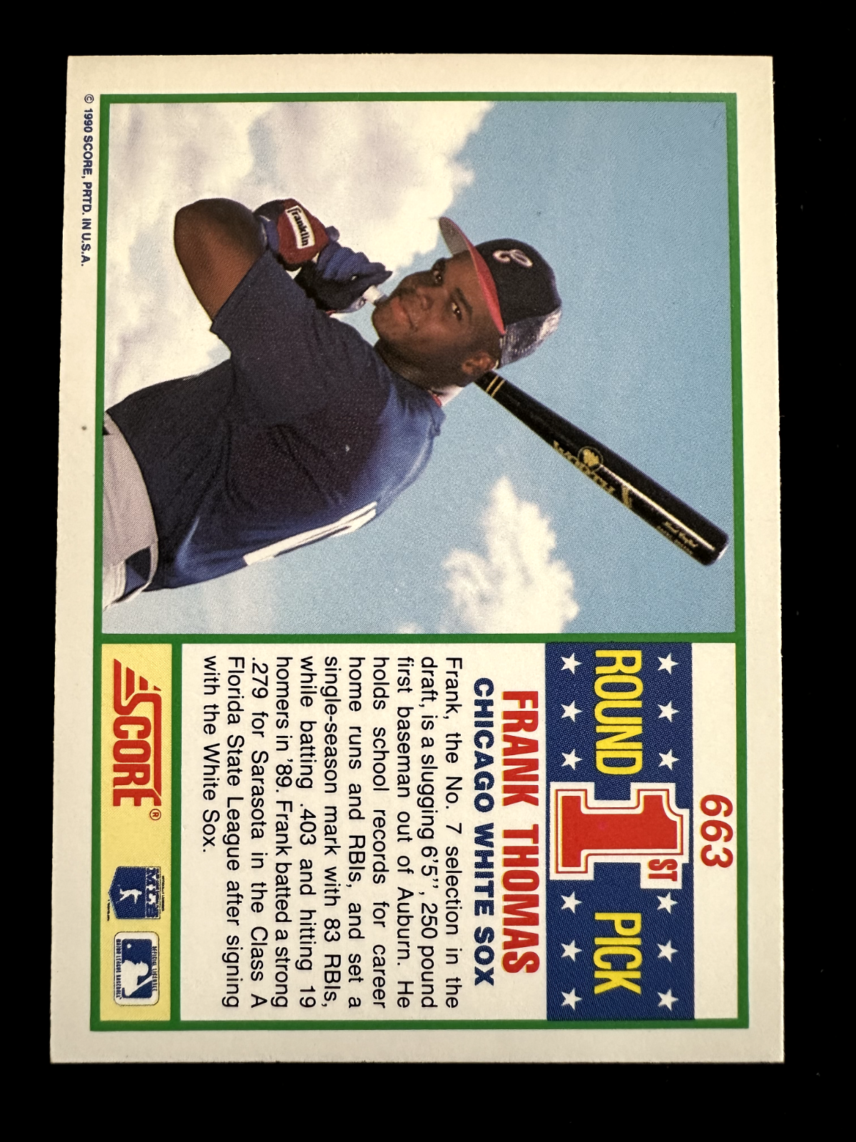 1990 Score Frank Thomas (#663) NM HOFer, AL MVP ^GRUMPYBUCK^