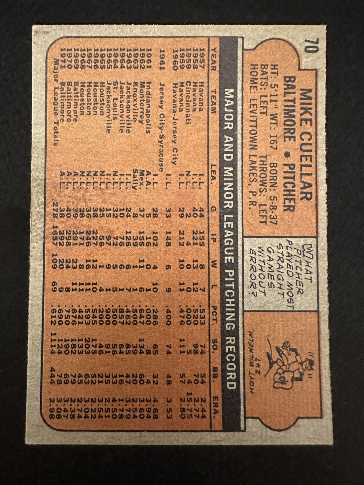 1972 Topps - Mike Cuellar #70