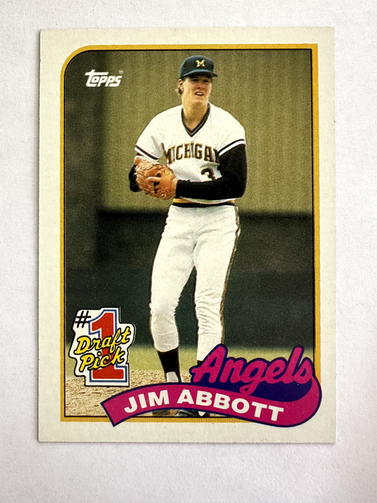 1989 Topps Jim Abbott First Round Draft Pick Rookie Card – Michigan Legend!