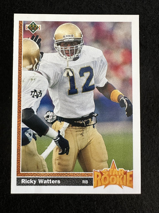 1991 Upper Deck Ricky Watters (#9) NM Rookie Card, 49ers Star ^GRUMPYBUCK^