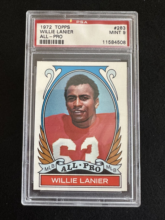1972 Topps Willie Lanier (#283) PSA 9 HOFer, Chiefs, High # ^GRUMPYBUCK^