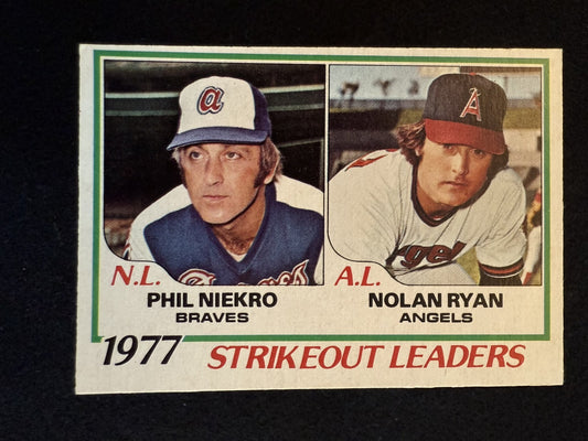 1978 Topps Nolan Ryan, Phil Niekro (#206) EX HOFer, K Leaders ^GRUMPYBUCK^
