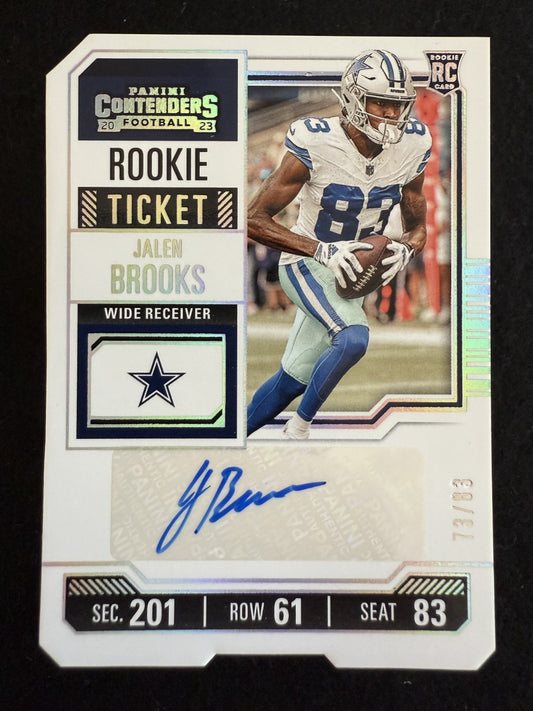 2023 Panini Contenders Jalen Brooks (#259) MT Auto /83 Ticket Stub ^GRUMPYBUCK^
