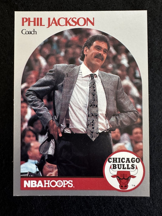 1990-91 Hoops Phil Jackson (#308) NM Early Bulls Coach Card ^GRUMPYBUCK^