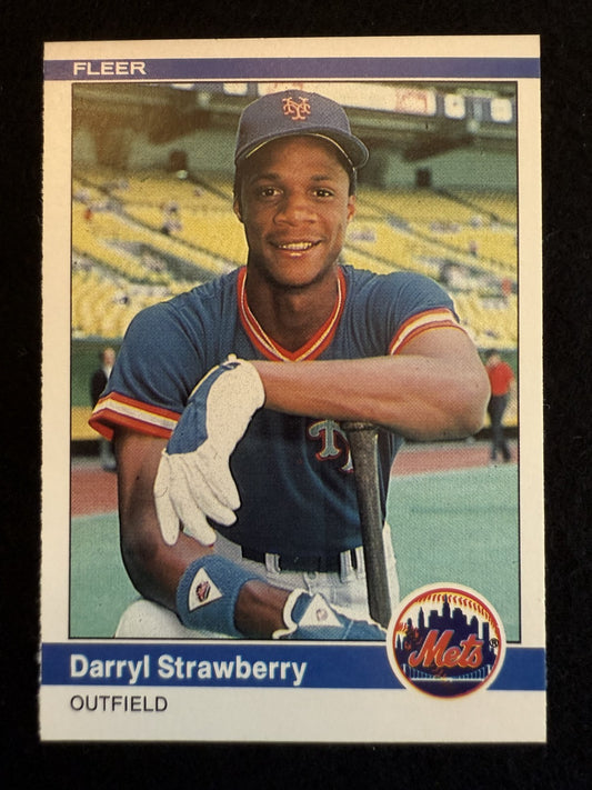 1984 Fleer Darryl Strawberry (#599) Rookie Card, Mets Great ^GRUMPYBUCK^
