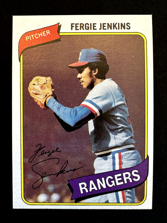 1980 Topps Fergie Jenkins (#390) NM HOFer, Cubs/Rangers Great ^GRUMPYBUCK^