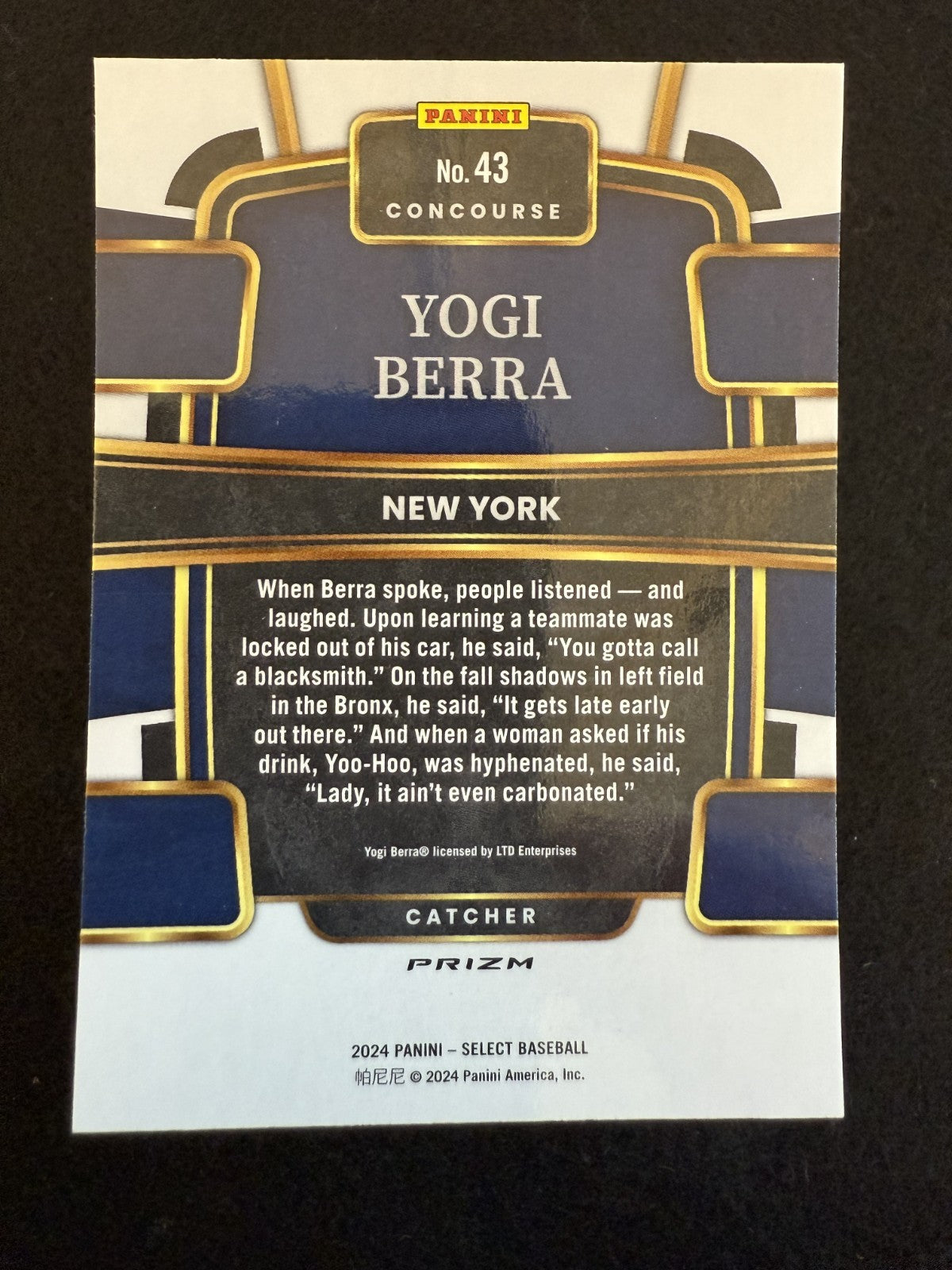 2024 Panini Select Concourse Yogi Berra (#43) Orange Flash Prizm ^GRUMPYBUCK^