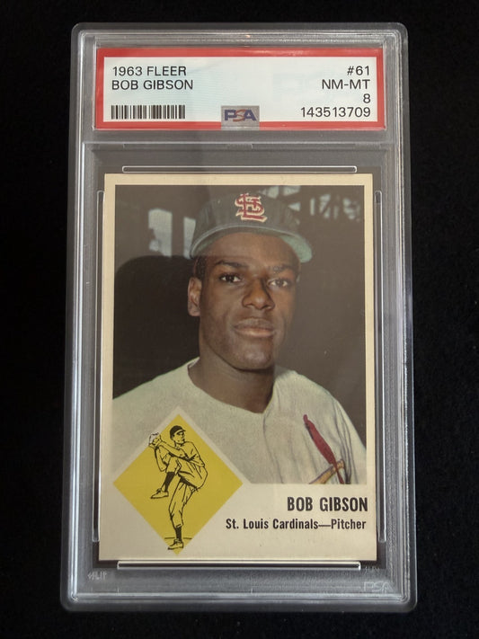 1963 Fleer Bob Gibson (#61) PSA 8 Brand-New Slab ^GRUMPYBUCK^