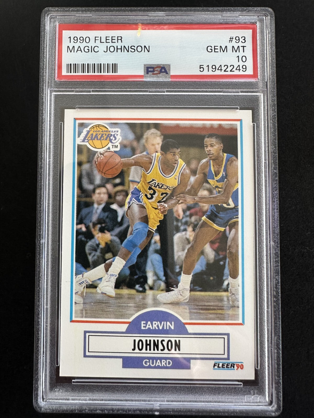 1990–91 Fleer Magic Johnson (#93) PSA 10 HOFer, NBA Champ ^GRUMPYBUCK^