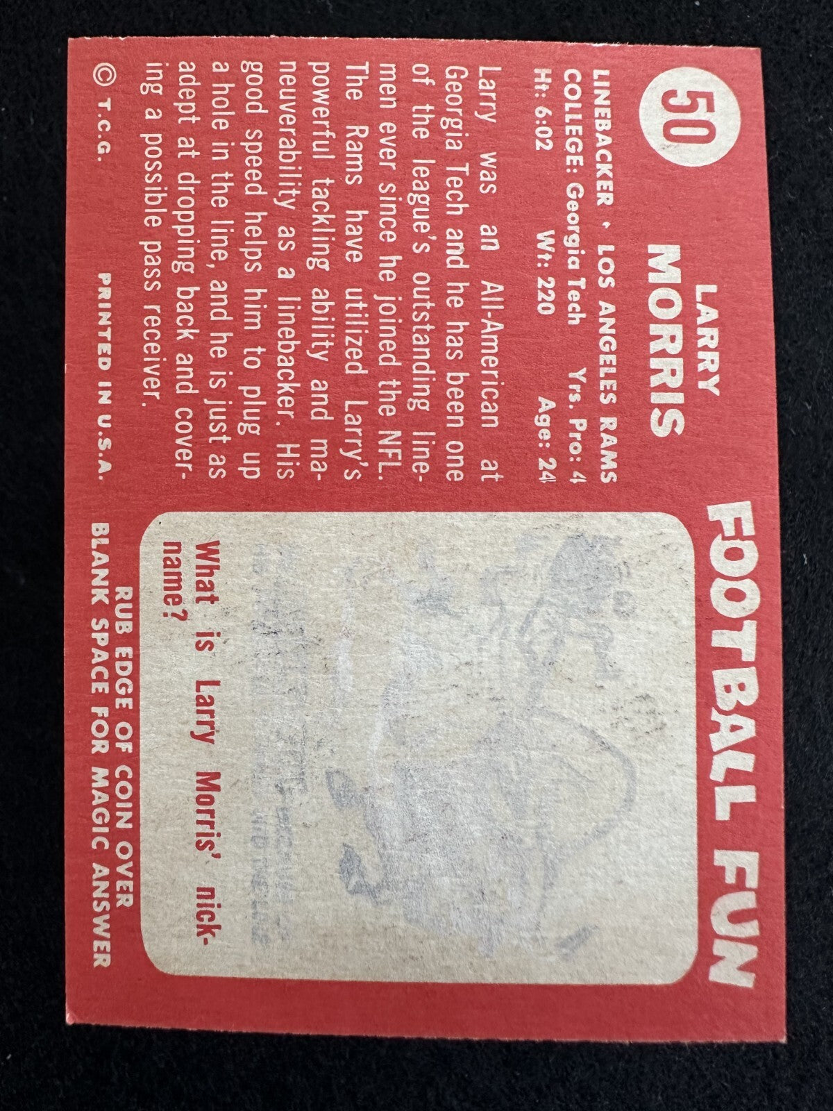 1958 Topps Larry Morris (#50) NM Rookie Card ^GRUMPYBUCK^