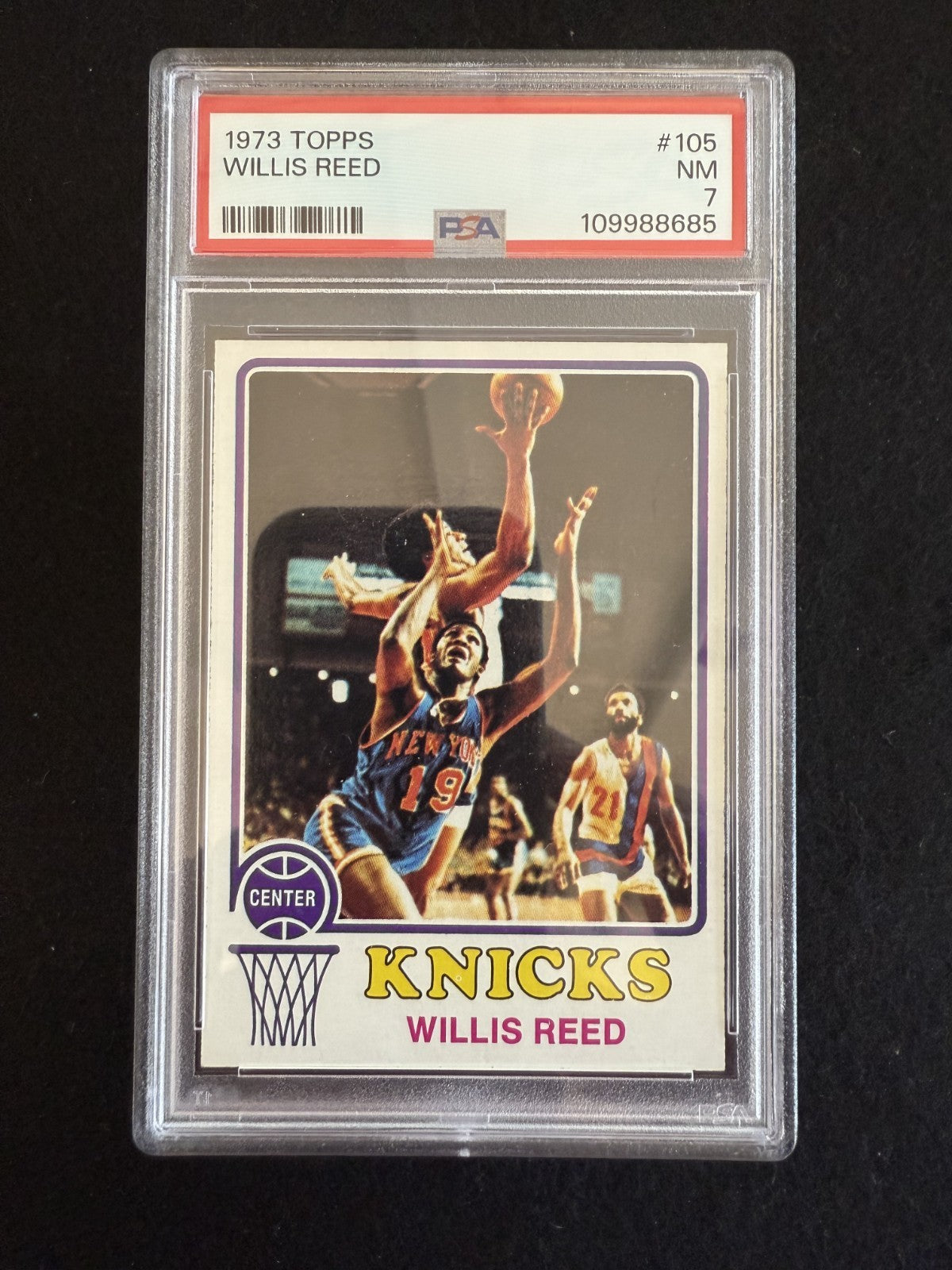 1973-74 Topps Willis Reed (#105) PSA 7 Knicks Great, HOFer ^GRUMPYBUCK^