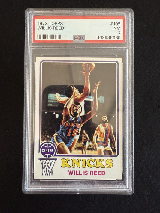 1973-74 Topps Willis Reed (#105) PSA 7 Knicks Great, HOFer ^GRUMPYBUCK^