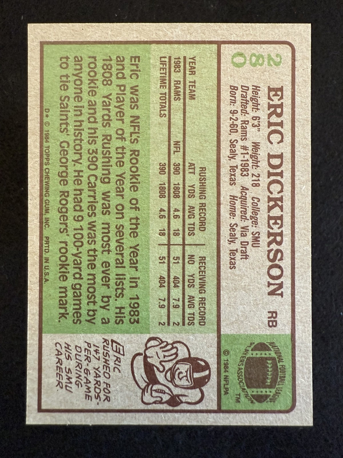 1984 Topps Eric Dickerson (#280) NM Rookie Card, HOFer ^GRUMPYBUCK^