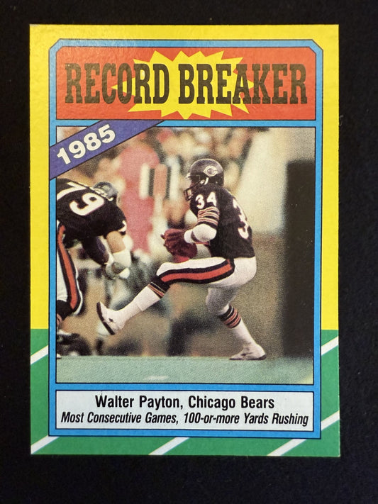 1986 Topps Record Breaker Walter Payton (#7 C*) NM HOFer ^GRUMPYBUCK^