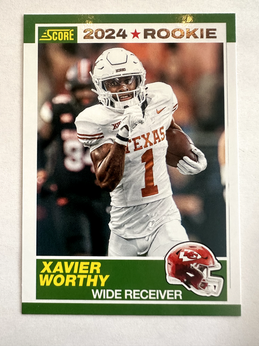 2024 Panini Score Xavier Worthy Rookie Card – Throwback to 1989 Score Design!