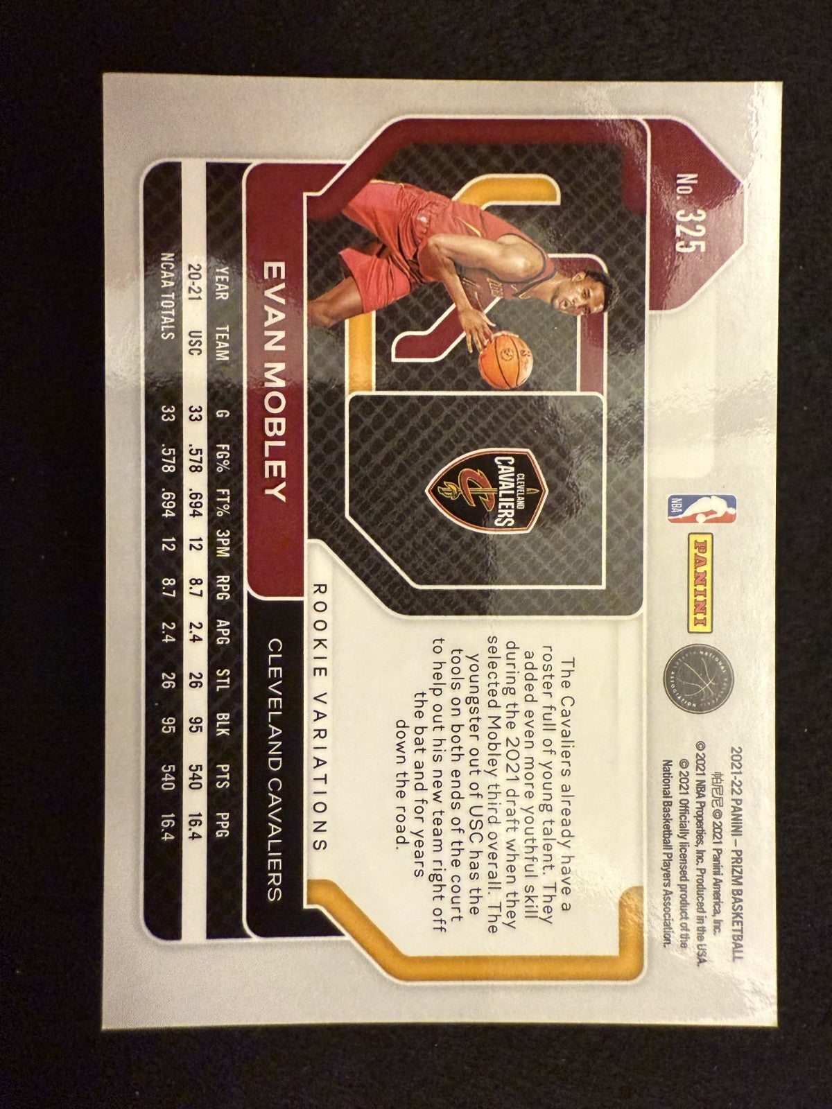 2021-22 Prizm Evan Mobley (#325) MINT Rookie Card, Cavaliers ^GRUMPYBUCK^