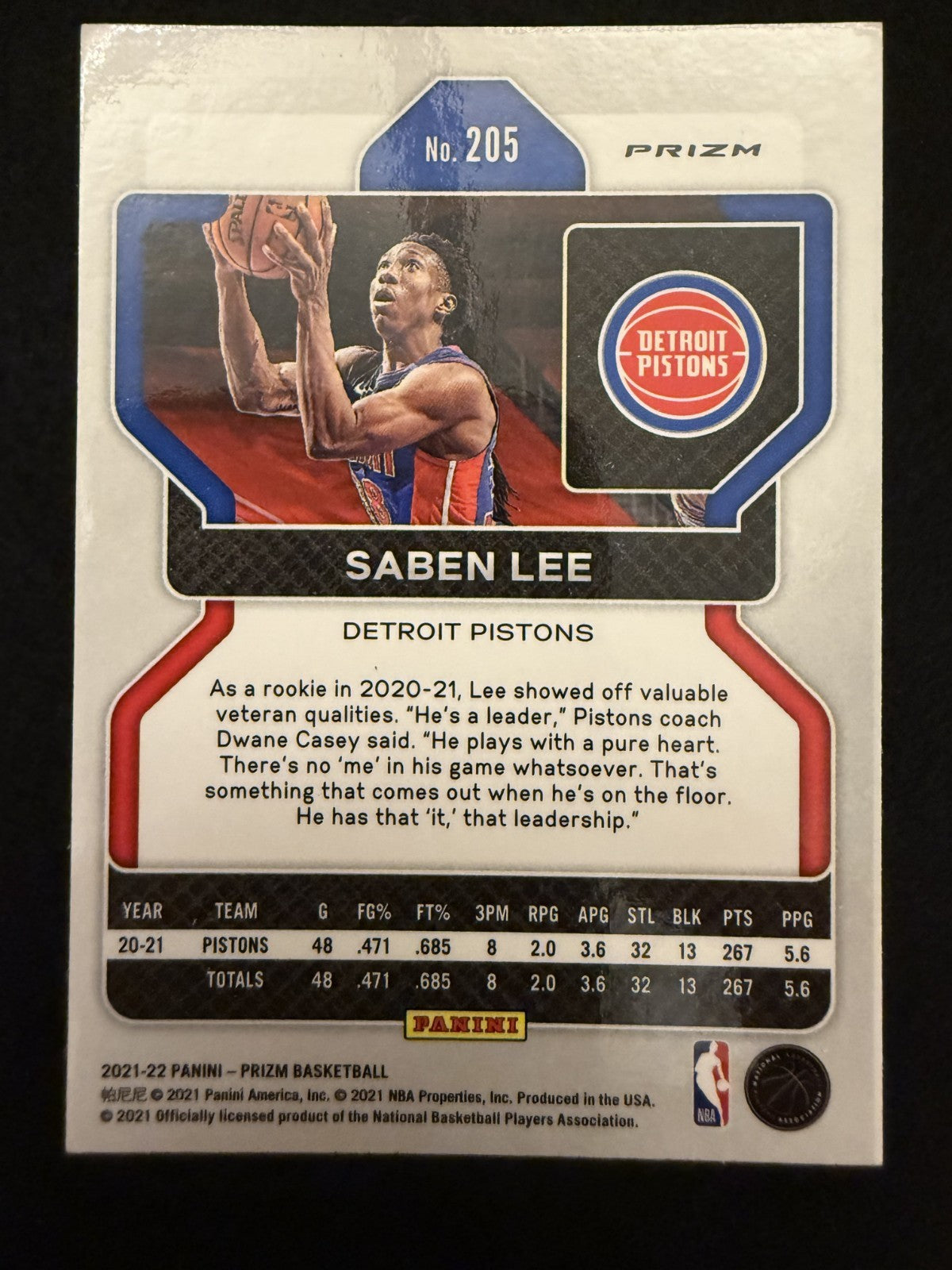 2021-22 Prizm Saben Lee (#205) MINT Orange Ice Prizm ^GRUMPYBUCK^