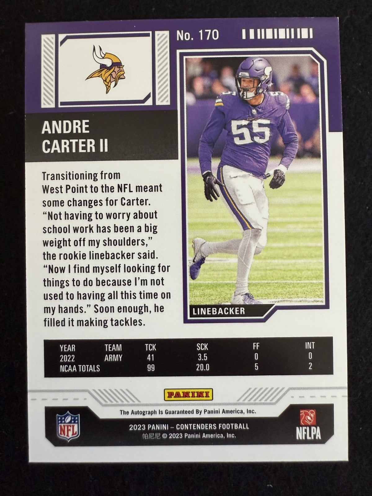 2023 Panini Contenders Andre Carter II (#170) MINT Rookie Auto ^GRUMPYBUCK^