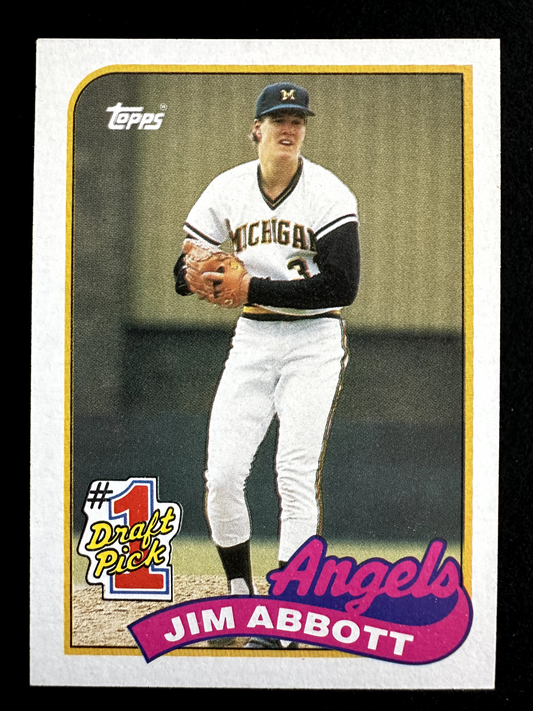 1989 Topps Jim Abbott (#573) NM Rookie Card, Gold Medalist ^GRUMPYBUCK^