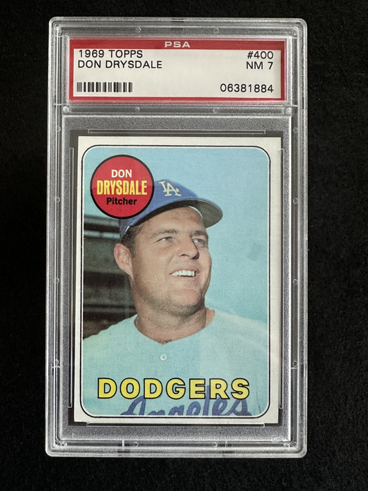 1969 Topps Don Drysdale (#400) PSA 7 HOFer, Dodgers Great ^GRUMPYBUCK^