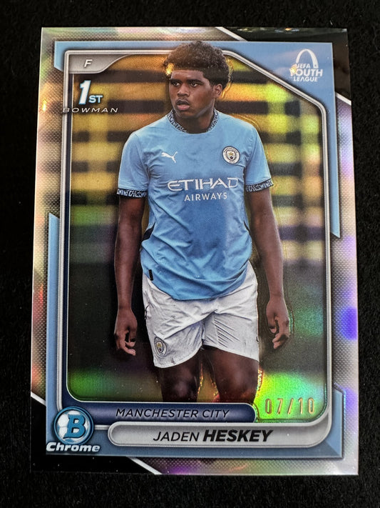 2024-25 Topps Chrome Jaden Heskey 1st Bowman Black Refractor Rookie Card /10