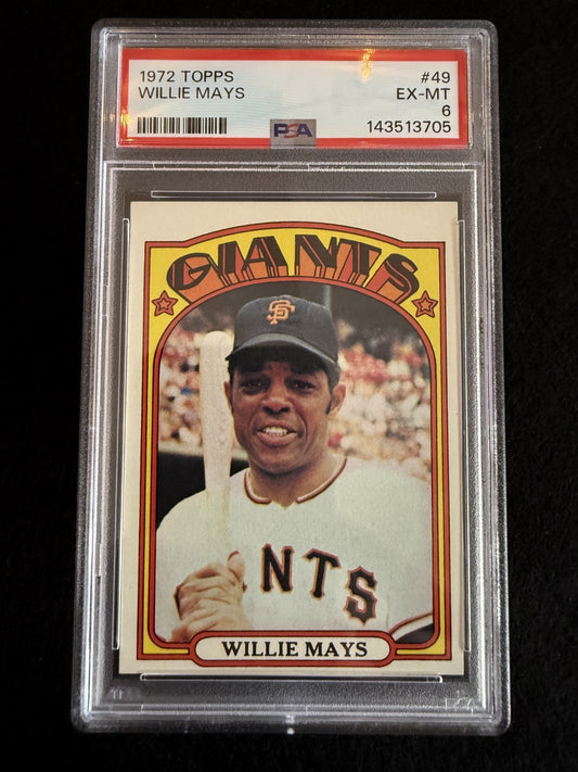 1972 Topps Willie Mays (#49) PSA 6 Fresh Slab! HOFer, Giants Legend ^GRUMPYBUCK^
