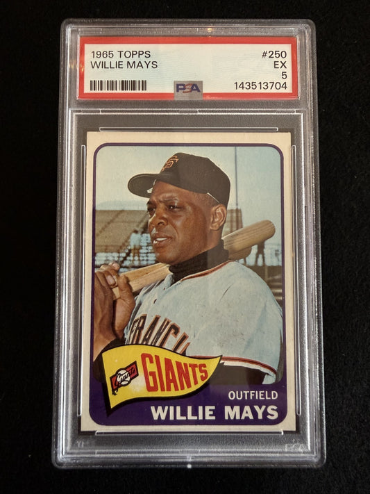 1965 Topps Willie Mays (#250) PSA 5 Fresh Slab! Giants Great, HOFer ^GRUMPYBUCK^