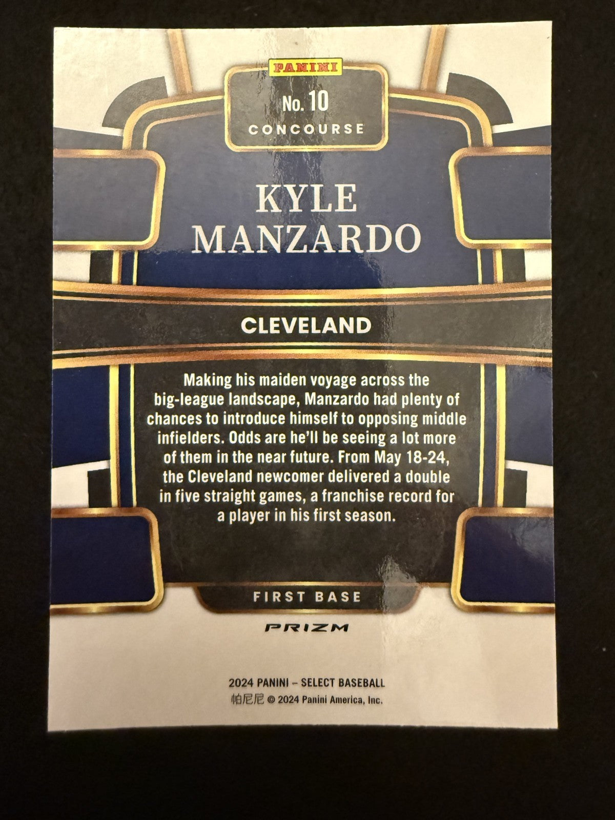 2024 Select Kyle Manzardo (#10) MINT Orange Flash Prizm Rookie Card ^GRUMPYBUCK^