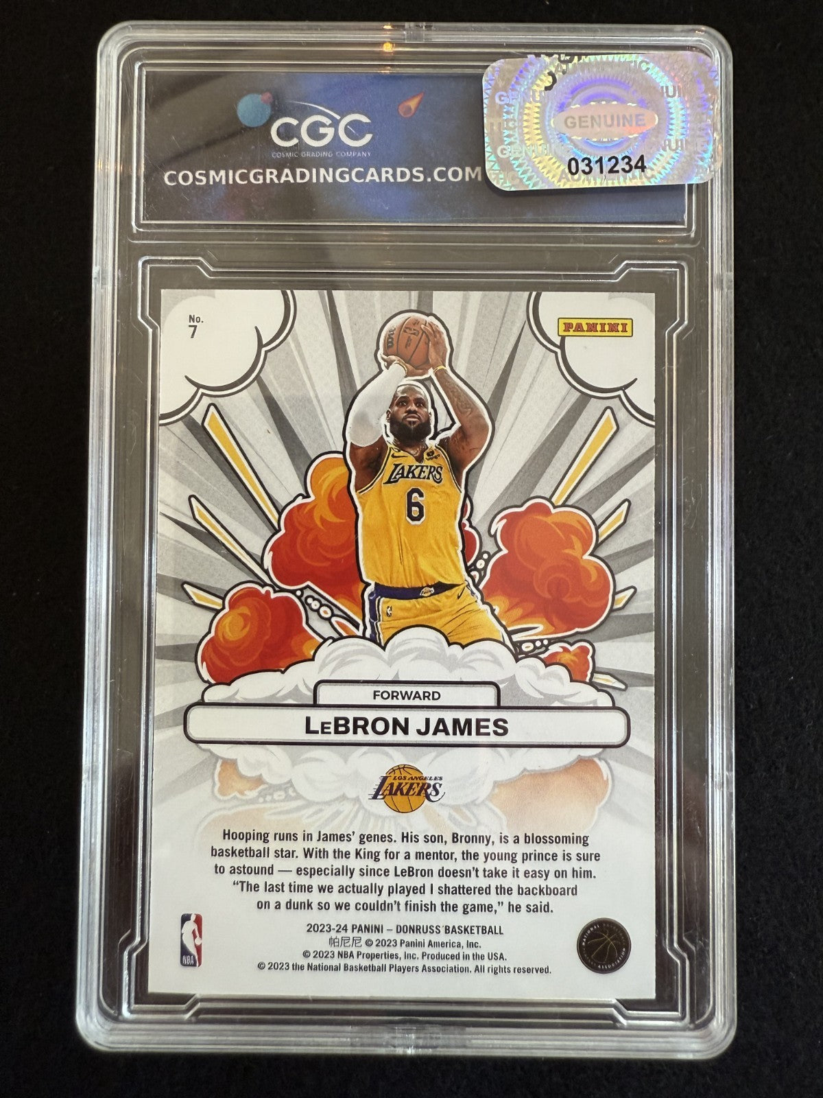 2023-24 Panini LeBron James Bomb Squad (#7) Cosmic Grading 10 ^GRUMPYBUCK^