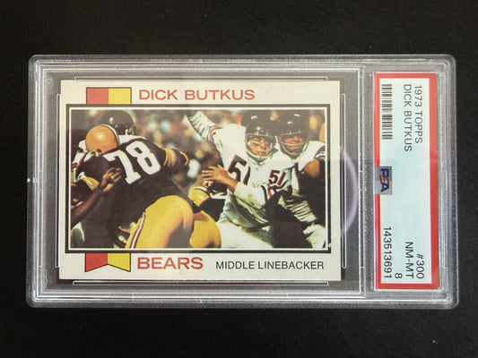 1973 Topps Dick Butkus (#300) PSA 8 Fresh Slab! HOFer, Bears Great ^GRUMPYBUCK^