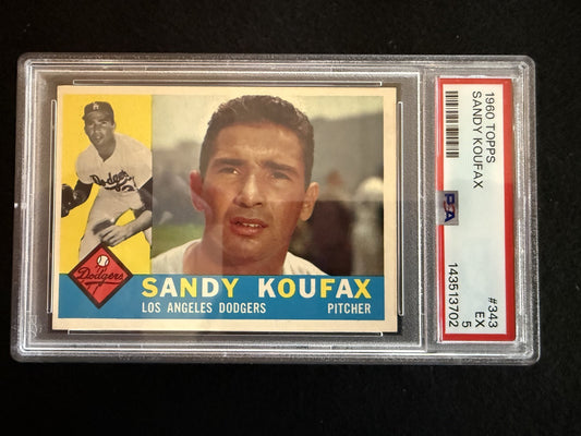 1960 Topps Sandy Koufax (#343) PSA 5 Fresh Slab! HOFer, WS Champ ^GRUMPYBUCK^