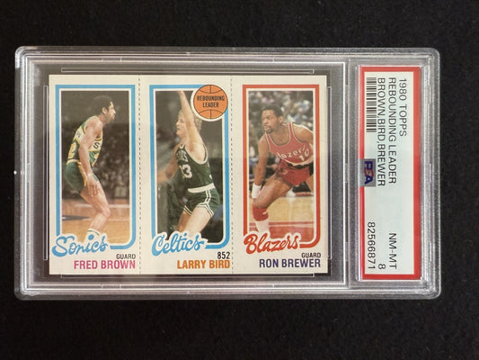 1980-81 Topps Larry Bird (#198) PSA 8 Rookie Card w/ Brown, Brewer ^GRUMPYBUCK^