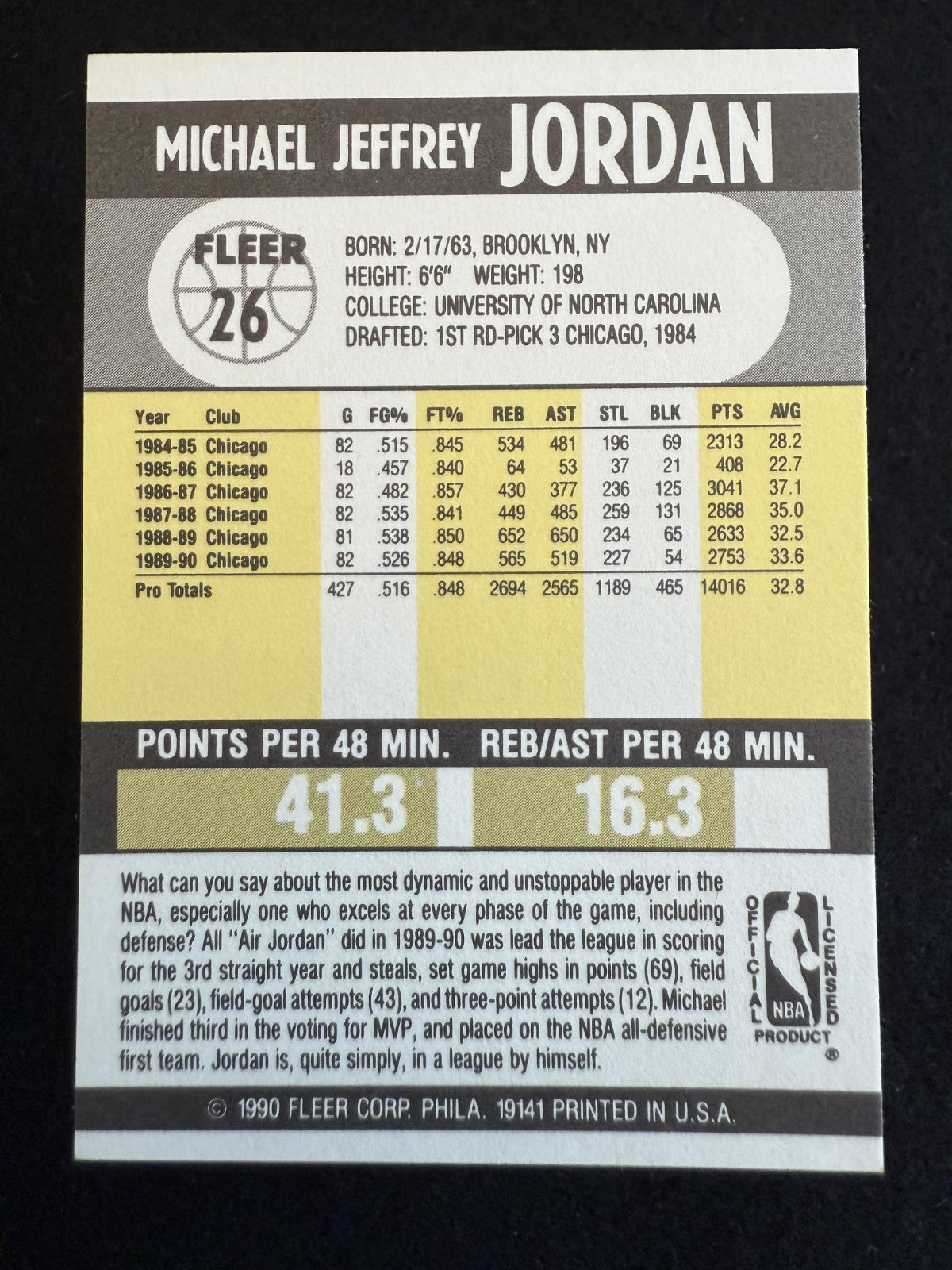 1990-91 Fleer Michael Jordan #26) NM HOFer, Air Jordan ^GRUMPYBUCK^