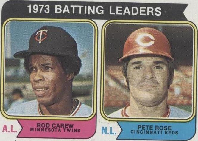 1974 Topps Rod Carew / Pete Rose (#201) EX Batting Leaders, HOFer ^GRUMPYBUCK^
