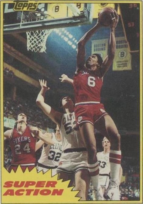 1981-82 Topps Julius Erving (#104E) NM HOFer, Dr. J in Flight ^GRUMPYBUCK^