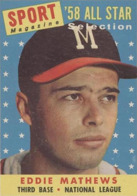 1958 Topps All-Star Eddie Mathews (#480) EX HOFer, Braves Great ^GRUMPYBUCK^