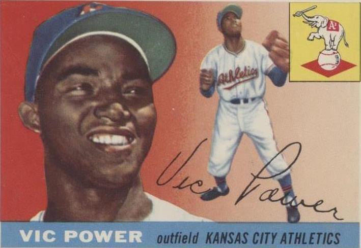 1955 Topps Vic Power (#30) EX All-Star 1B, Athletics/Indians ^GRUMPYBUCK^