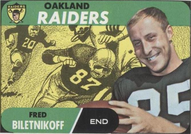 1968 Topps Fred Biletnikoff (#168) EX HOFer, Raiders WR ^GRUMPYBUCK^